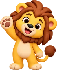 Leo the lion waving hello